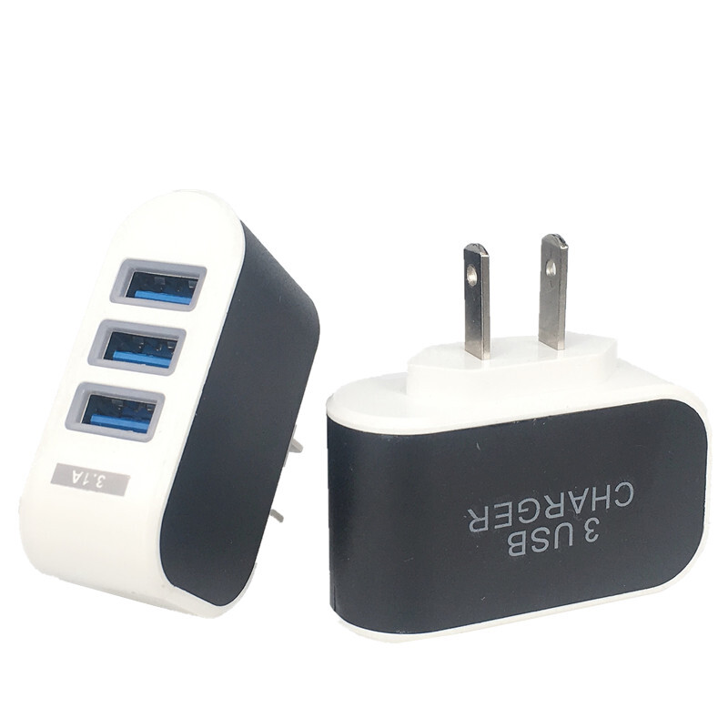 2022 NOU Sosire 3 porturi 3.1A Triplu port USB de perete Adaptor pentru încărcător AC de călătorie pentru acasă Mufă SUA Încărcător pentru telefon mobil Dropshipping