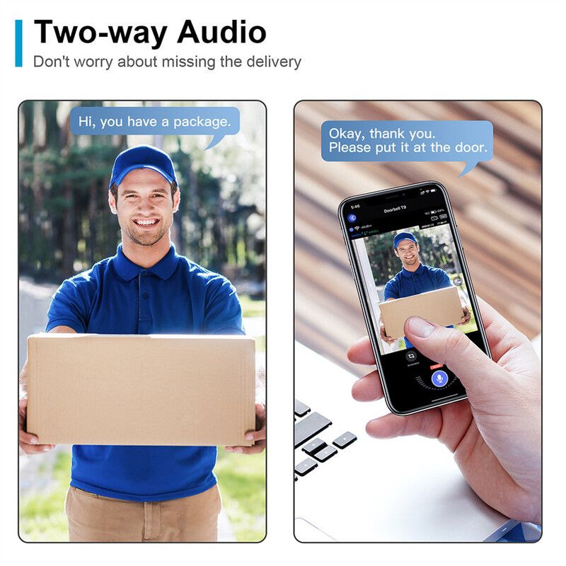 Sonerie video Z30Pro, 2,4 GHz, WiFi, cameră de securitate pentru ușă, cu sonerie de stocare în cloud, viziune de noapte, sonerie video inteligentă