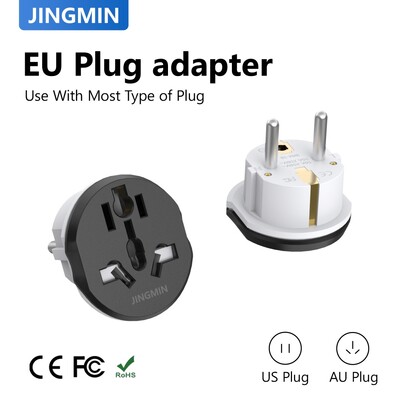 JINGMIN Universal Plug Converter FR AU US UK To EU Adapter Travel Adapter High Quality Home Plug Adapter 16A 250V Wall Electric Socket