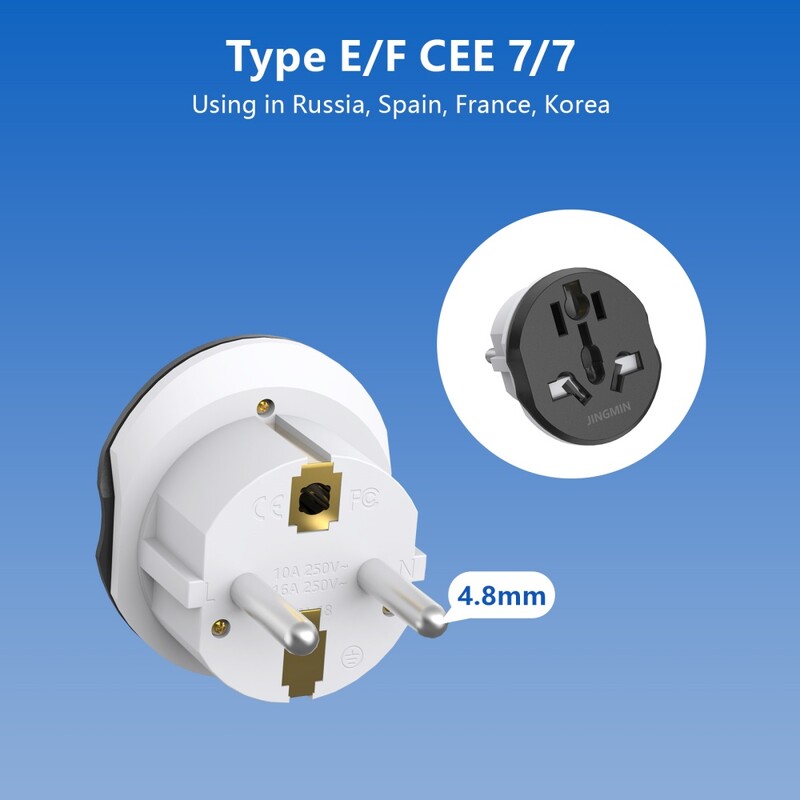 JINGMIN univerzális dugaszoló átalakító FR AU US UK EU utazási adapter Kiváló minőségű otthoni dugaszadapter 16A 250V fali elektromos aljzat