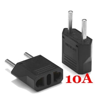 1 τεμ. EU Plug Adapter 2 Pin to EU 2 Round Pin Plug Socket Input AC 110V-250V 10A Travel Plug Converter Μετασχηματιστές ρεύματος 220V