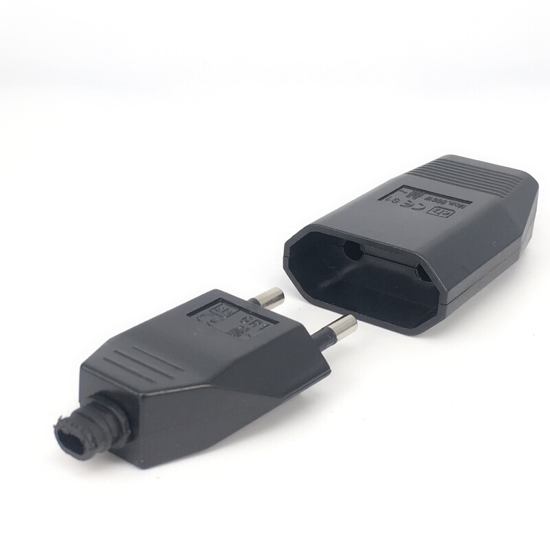 1 ks Rewirable European Power Cord CE Male Feature Socket Electric Connector Connector Industrial Vintage Style Rewire Connector 250V 16A