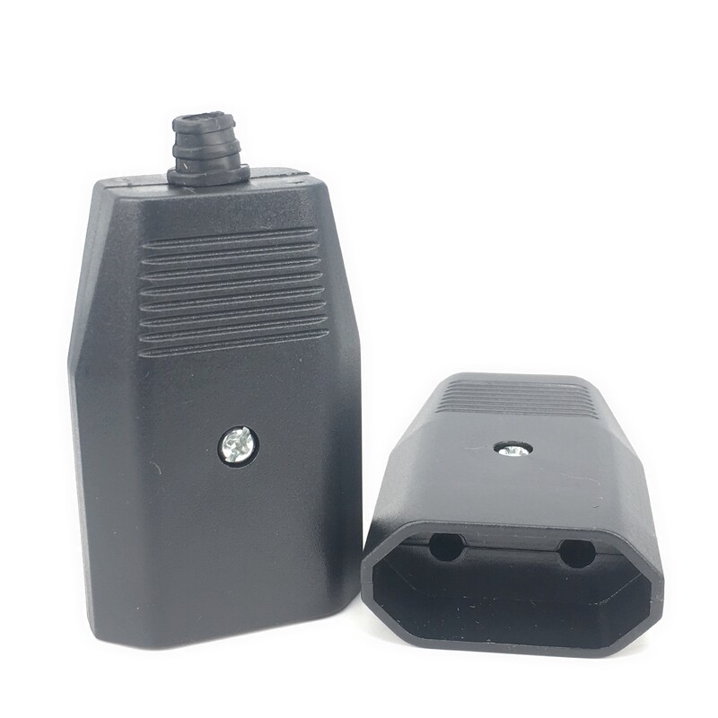 1 ks Rewirable European Power Cord CE Male Feature Socket Electric Connector Connector Industrial Vintage Style Rewire Connector 250V 16A