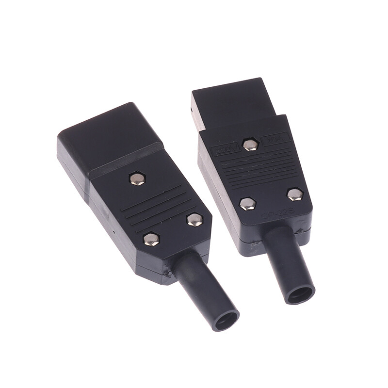 16A 250 V must IEC sirge kaabli pistikupesa C13 C14 emane isane pistik taasjuhtmetav toitepistik 3 kontaktiga vahelduvvoolu pistikupesa