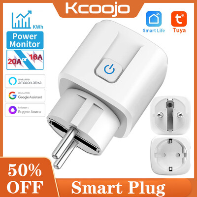 Tuya WiFi Smart Plug 16A/20A EU pametna utičnica s nadzorom napajanja Timing Smart Life Support Alexa Google Home Yandex SmartThings