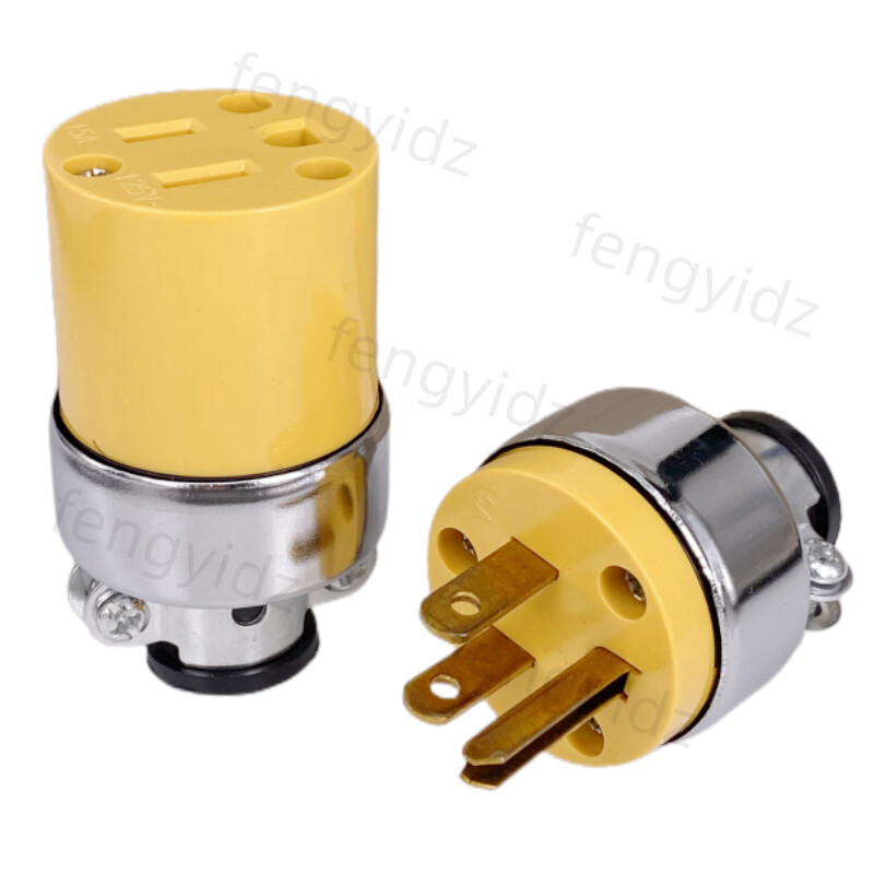 Amerika L5-15P L5-15R US konektor 15A produžni tripolarni žičani utičnica muški ženski anti-labavo zaključana utičnica tipa B