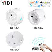 Apvienotā Karaliste ES ASV Wifi viedligzdas spraudnis Elektriskā siena GSM strāvas kontaktligzdas kontaktdakšas Izejas taimeris Balss Tuya tālvadības pults Viedā māja