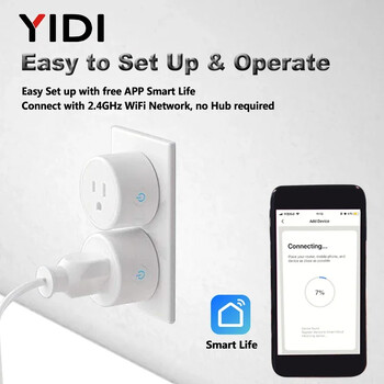 UK EU US Wifi Smart Socket Plug Ηλεκτρικός τοίχος Πρίζα Gsm Power βύσματα Χρονοδιακόπτης εξόδου Voice Tuya Τηλεχειριστήριο Smart Home