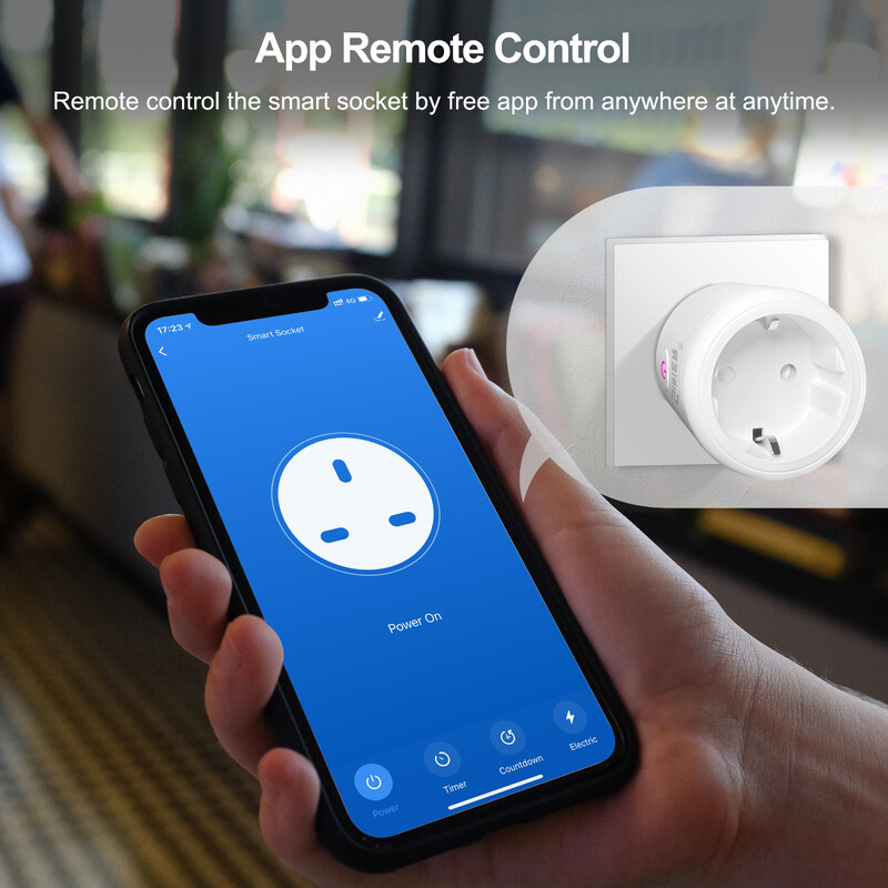 20A Tuya Wifi Smart Plug EU cu funcție de monitorizare a puterii Smart Life App Priză de comandă de la distanță Funcționează cu Alexa Google Home