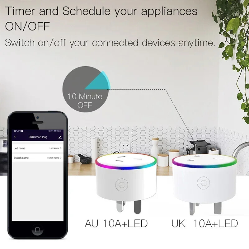 EU US UK DE BR AU IN WiFi Smart Plug Prise Smart Life Tuya App Telecomandă fără fir Priză de alimentare Alexa Google Home Fără hub