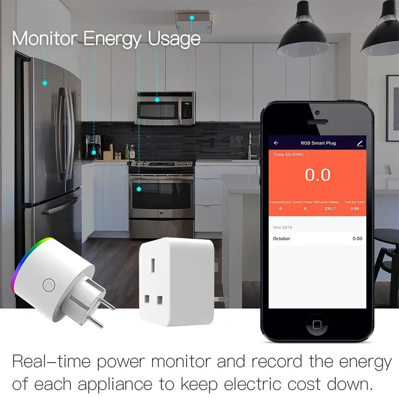 EU US UK DE BR AU IN WiFi Smart Plug Prise Smart Life Tuya App Telecomandă fără fir Priză de alimentare Alexa Google Home Fără hub