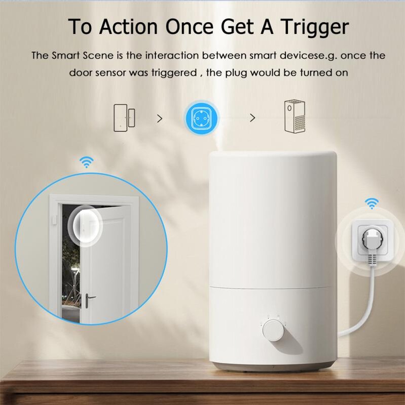 16A/20A „WiFi Smart Plug“ belaidis maitinimo stebėjimas EU lizdas buitinės technikos APP nuotolinio valdymo pultelis veikia su „Alexa Google Home“
