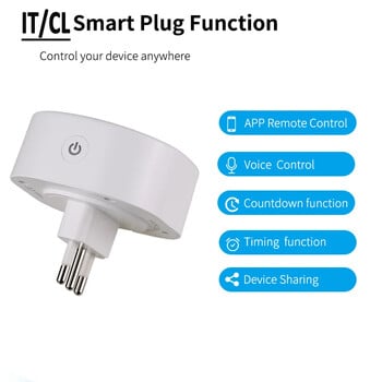 16A Wifi Smart Plug Италия Чили Контакт Захранване с таймер USB зарядно Tuya SmartLife APP Гласов контрол работи за Google Home Alexa