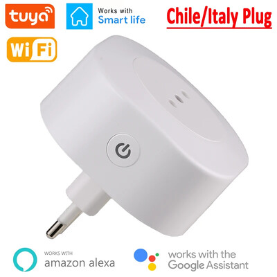 16A Wifi Smart Plug Италия Чили Контакт Захранване с таймер USB зарядно Tuya SmartLife APP Гласов контрол работи за Google Home Alexa