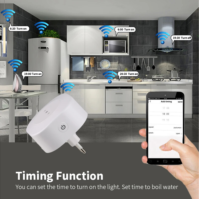 16A Wifi Smart Plug Italija Čile Utičnica Napajanje s timerom USB punjač Tuya SmartLife APP Glasovno upravljanje radi za Google Home Alexa
