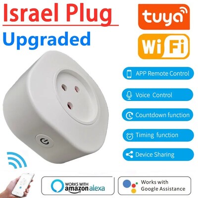 16A Izrael Olaszország Swit Plug Smart Wifi Tápcsatlakozó Vezeték nélküli aljzat Munkavégzés az Alexa Google Home Assistant Tuya SmartLife alkalmazással