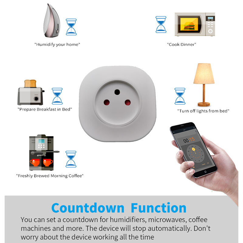 16A Izrael Italija Swit Plug Smart Wifi Power Plug Bežična utičnica Utičnica Radite s Alexa Google Home Assistant Tuya SmartLife APP