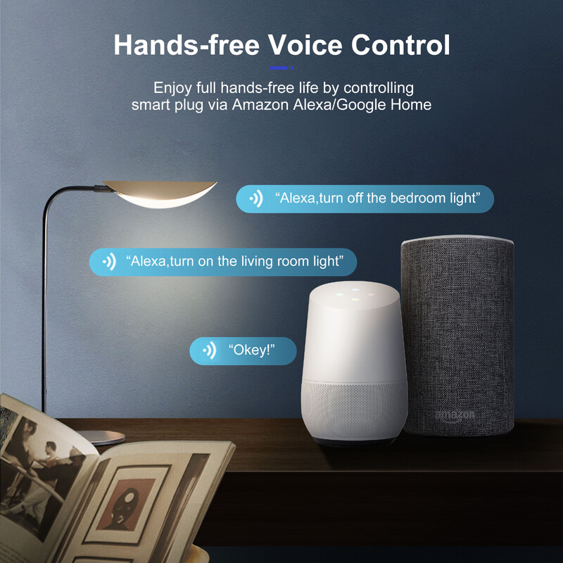 GIRIER Tuya intelligens dugó WiFi aljzat EU 20A 4200W energiafigyelő funkció időzítő adapter munka Alexa-val. Szia Google Alice