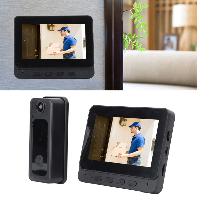 Bežična video kamera za kućno zvono 1080P HD širokokutni noćni vid 2 Way Talk Pametno WiFi video zvono s monitorom za kućno praćenje