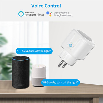 Έξυπνο βύσμα Wifi European Mobile App Remote Control Χρονισμός Alexa VoiceControl Wifi20A Socket Intelligent Control.