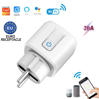 Wifi Smart Plug Europos mobiliosios APP nuotolinio valdymo pulto laikas Alexa VoiceControl Wifi20A Socket Intelligent Control.