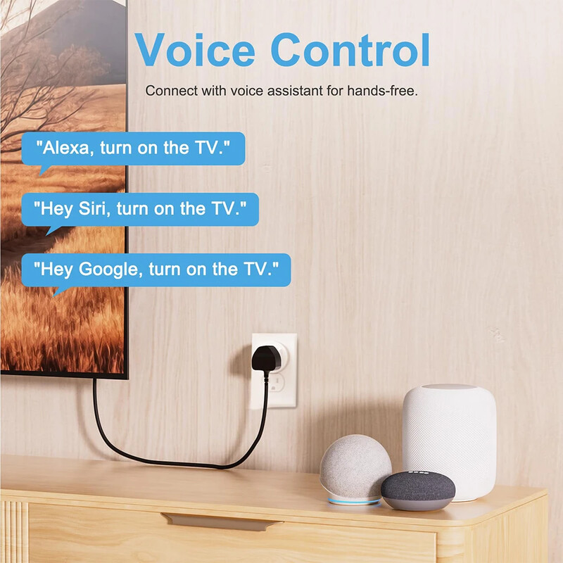 Matter EU Plug WiFi Smart Socket 16A Πρίζα οικιακής συσκευής Τηλεχειριστήριο Λειτουργία φωνής Λειτουργεί με το Alexa Google Home HomeKit