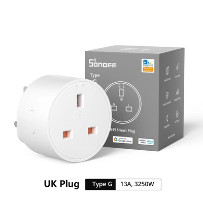 SONOFF S60 EU/UK WiFi ligzda Plug Power Monitor Outlet Remote Balss vadība ar EWeLink Alexa Google Home SmartThings IFTTT