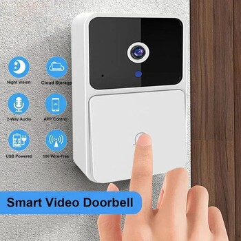 WIFI Video Doorbell Camera Wireless Night Vision Smart Home Security HD Κουδούνι πόρτας αμφίδρομη ενδοεπικοινωνία Φωνητική αλλαγή για το σπίτι