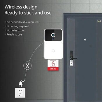 WIFI Video Doorbell Camera Wireless Night Vision Smart Home Security HD Κουδούνι πόρτας αμφίδρομη ενδοεπικοινωνία Φωνητική αλλαγή για το σπίτι