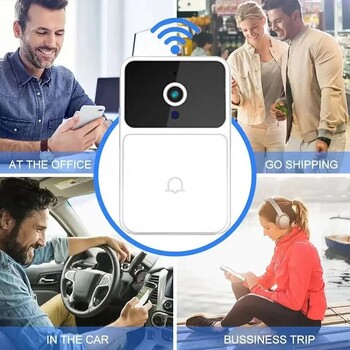 WIFI Video Doorbell Camera Wireless Night Vision Smart Home Security HD Κουδούνι πόρτας αμφίδρομη ενδοεπικοινωνία Φωνητική αλλαγή για το σπίτι