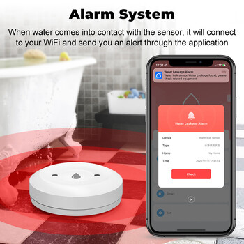 Tuya Smart for Zigbee Water Sensor Flood Water Detector Detector App Remote Monitoring Support Home Assistant Zigbee2mqtt