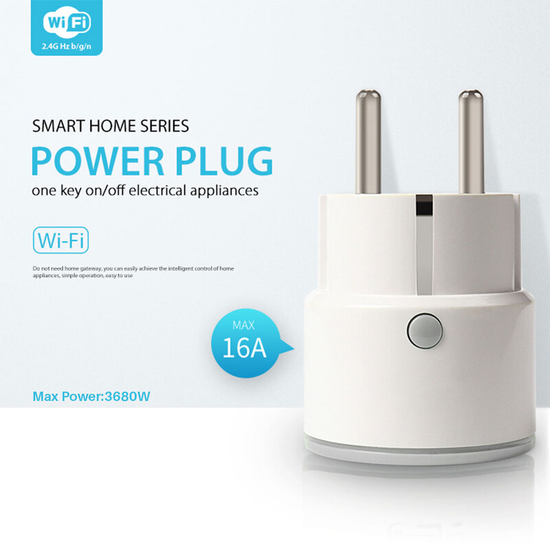 16A 3680W EU Smart Plug Wifi Inteligentna utičnica Monitor napajanja Bežična utičnica Glasovna kontrola Radi s Alexa Google Home Tuya