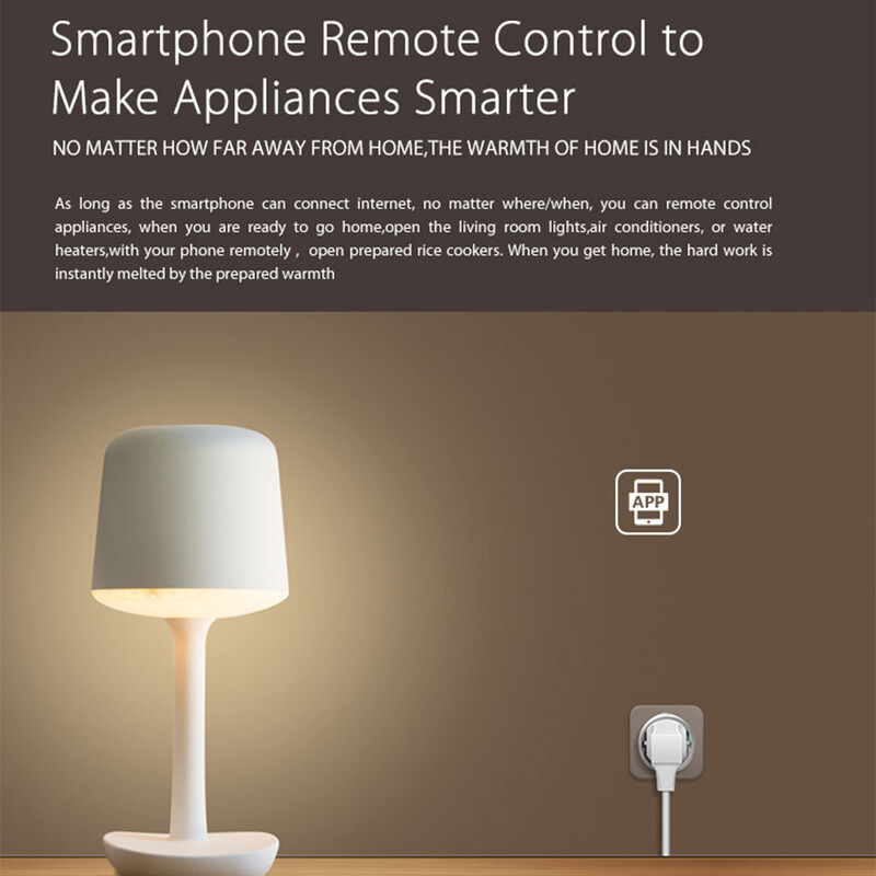 16A 3680W EU Smart Plug Wifi Inteligentna utičnica Monitor napajanja Bežična utičnica Glasovna kontrola Radi s Alexa Google Home Tuya