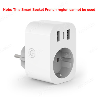 Tuya WiFi Smart Plug 16A EU pametna utičnica AC utičnica USB Type C Punjač za telefon Kućanski aparat Radi s Alexa Google