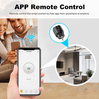 Tuya WiFi Smart Socket EU Plug 20A Home Outlet with Energy Monitoring APP Χρονισμός Φωνητικός έλεγχος Εργασία με Alice Google Home Alexa