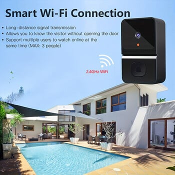 Ασύρματη κάμερα Doorbell 2,4Ghz WIFI Remote Call Doorbell Security Video ενδοεπικοινωνία καλωσορίσματος Door Bell για κάμερα τηλεφώνου Smart Home