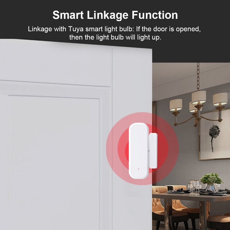 Tuya WiFi/Zigbee Senzor inteligent de ușă și fereastră Alarma de securitate magnetică Smartlife APP Monitor de la distanță funcționează cu Alexa Google Home