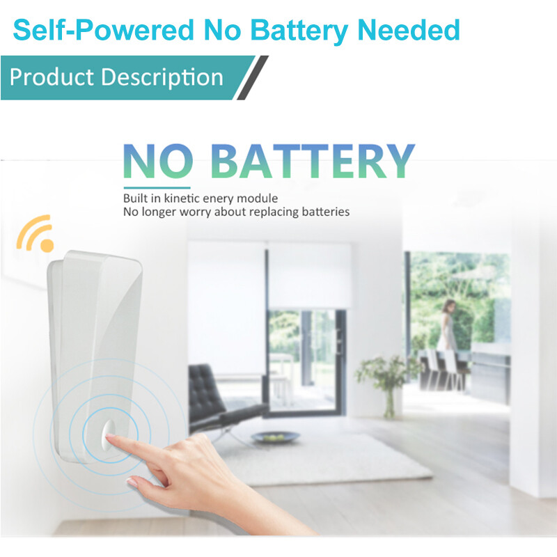 Sonerie fără fir autoalimentată Nu este nevoie de baterie Sonerie de ușă 51 de tonuri de apel Sonerie Impermeabil în aer liber Fără baterie Sonerie de alăptare