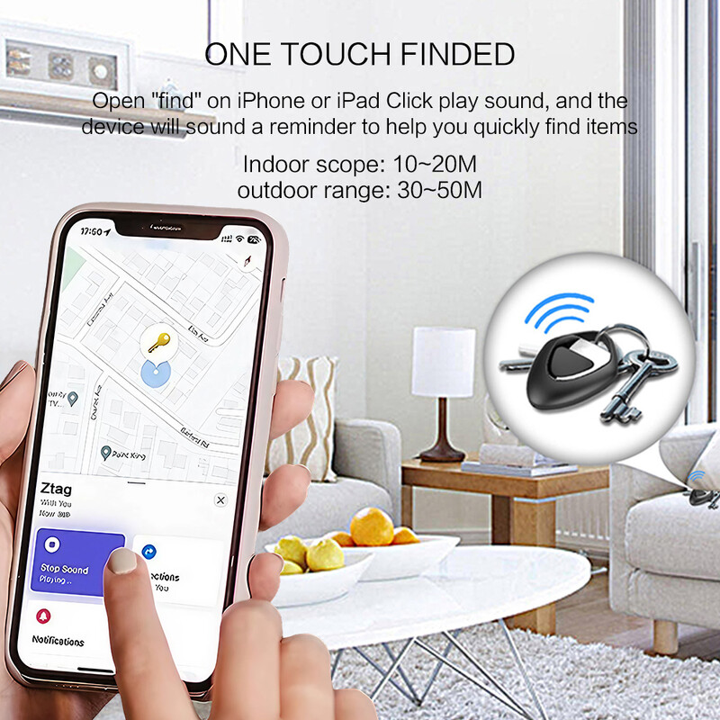 STONEGO Finder Security SmartTrack Link Smart Tag cu Apple Find My Key Tracker GPS Bluetooth pentru cască bagaje MFi Finder IOS