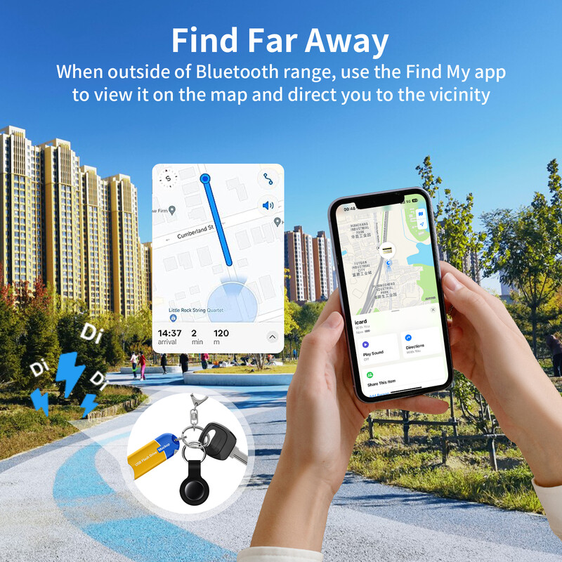 Securitate Bluetooth Etichetă GPS bazată pe aplicația Apple Find My Tracker anti-pierdere Localizare sunet Memento de mesaj Alarma Dispozitiv Găsește chei