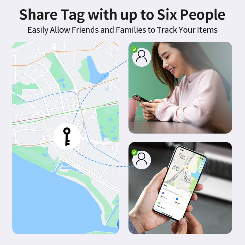 Securitate Bluetooth Etichetă GPS bazată pe aplicația Apple Find My Tracker anti-pierdere Localizare sunet Memento de mesaj Alarma Dispozitiv Găsește chei