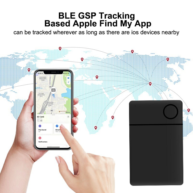 Tracker inteligent de card GPS Bluetooth, bazat pe IOS Găsește aplicația mea Localizator de articole anti-pierdute pentru geanta de bagaje iPhone Tag Finder Key
