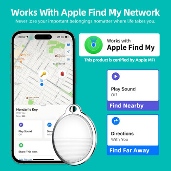 Mini tag Tracker за Apple iOS система Find My APP air tag Child/key Finder Pet bike Bag Anti Lost Tracker Smart Bluetooth airtag