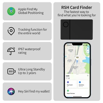 Безжично зареждане iCard Bluetooth глобално проследяване на позицията, базирано на Apple Find My Smart Card Locator Wallet Tag Finder Siri Voice