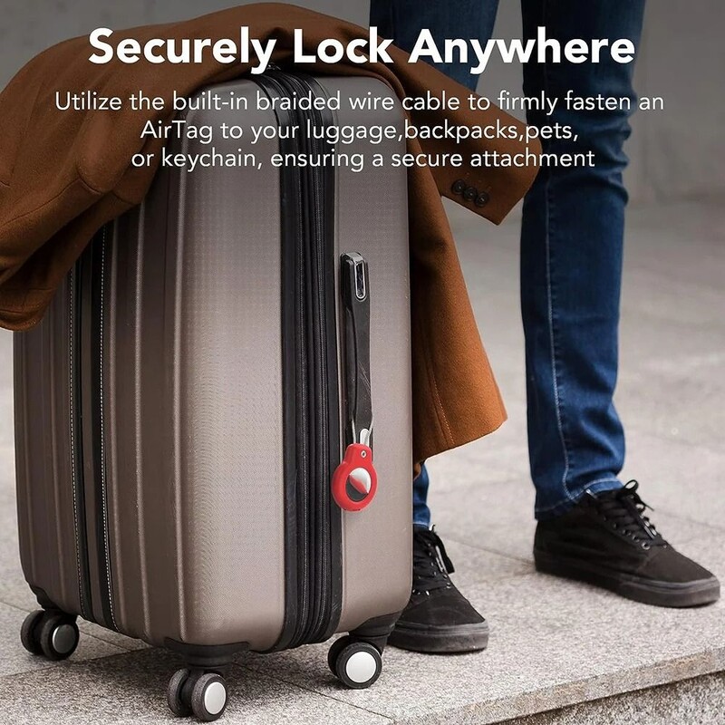 Προστατευτική θήκη υπολογιστή Casual με συρμάτινο μονόχρωμη θήκη κλειδαριάς κατά των απωλειών Μπρελόκ για αποσκευές Apple AirTag