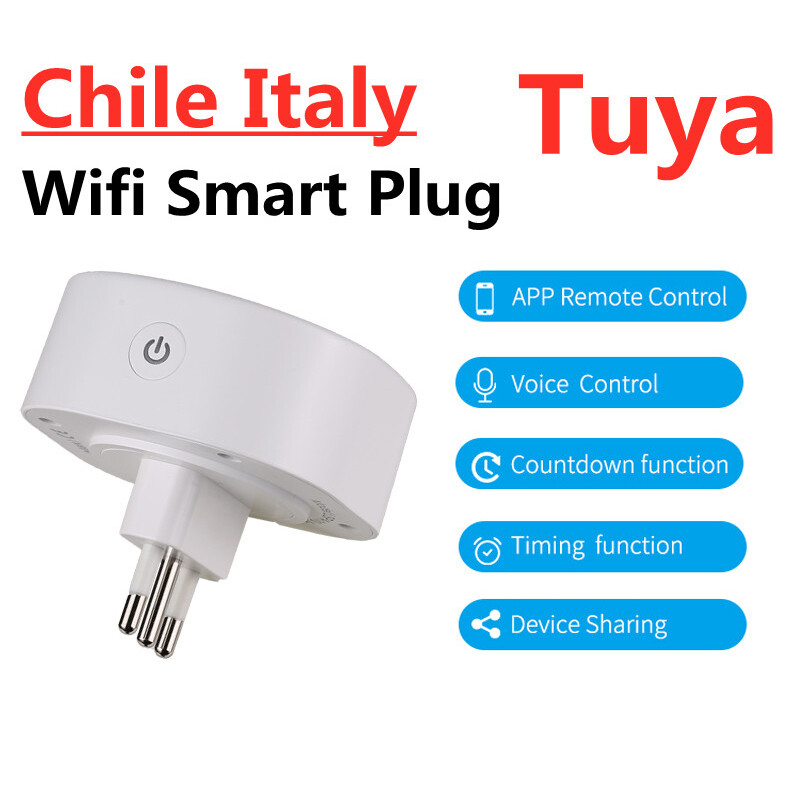 16A Chile Italia Smart Wifi Priză Smart Wifi Priză fără fir Funcționează cu Alexa Google Home Assistant Tuya SmartLife APP