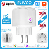 16A/20A Tuya Zigbee Smart Plug EU lizdas su maitinimo monitoriumi Laiko valdymas balsu palaikymas Alexa Google Home Yandex Alice