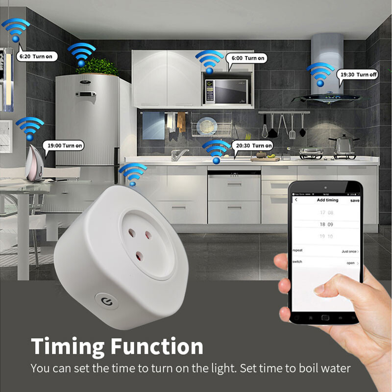 16A Israel Smart Wifi Priză Smart Wifi Priză fără fir Funcționează cu Alexa Google Home Assistant Tuya SmartLife APP