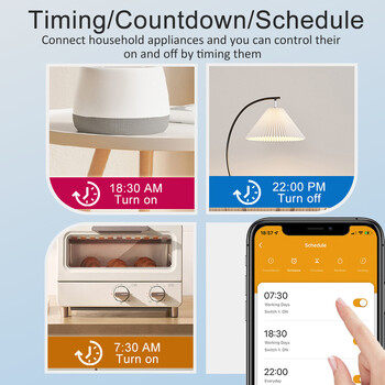 Tuya Smart Plug Zigbee/WiFi EU Power Monitor Socket Round Head APP Χρονικές έξοδοι Ο φωνητικός έλεγχος λειτουργεί με την Alexa Google Home