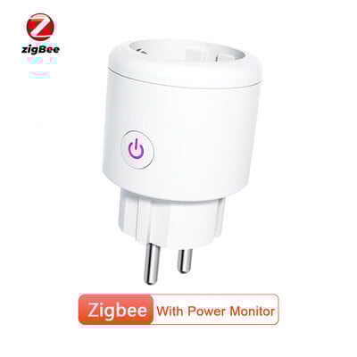 Priză inteligentă Tuya Zigbee/WiFi Priză monitor de putere UE Cap rotund APP Prize de sincronizare Control vocal Funcționează cu Alexa Google Home